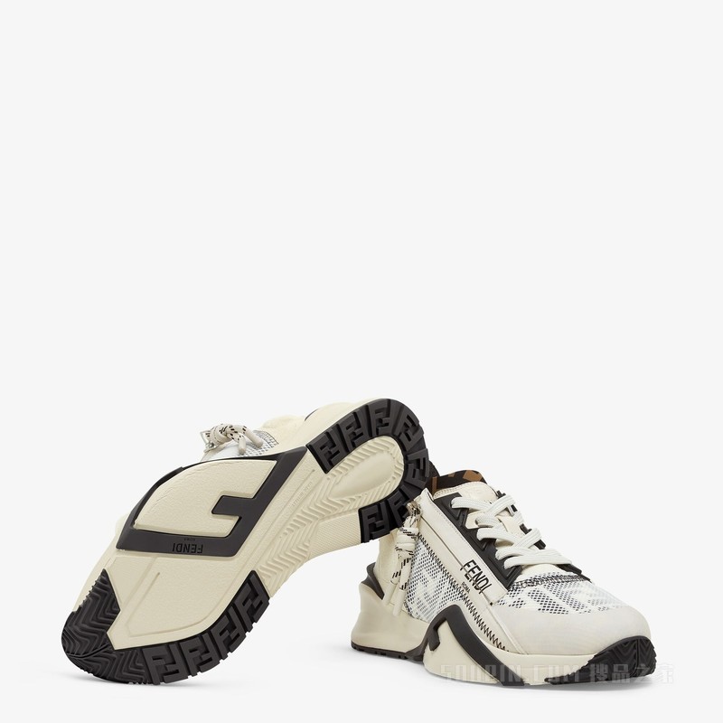 FENDI Flow 白色Lycra®低帮鞋