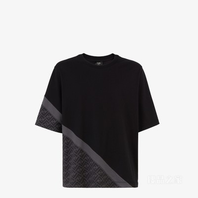 T恤 黑色FENDI Diagonal针织T恤