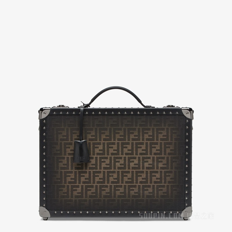 FF Eclissi中号旅行箱 棕色FF布料行李箱