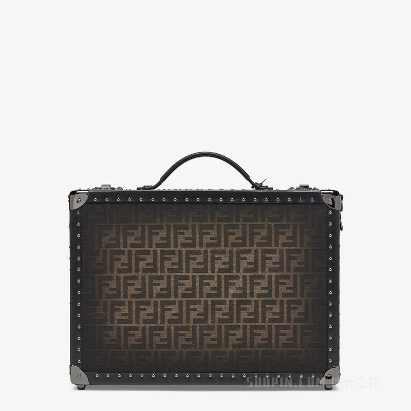 FF Eclissi中号旅行箱 棕色FF布料行李箱