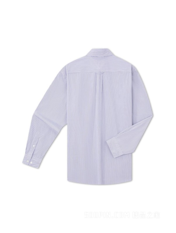 24新款早春男装纯棉府绸双色细条纹贴袋宽松衬衫外套33789