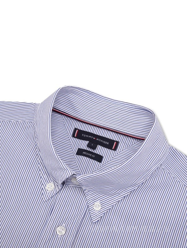 24新款早春男装纯棉府绸双色细条纹贴袋宽松衬衫外套33789