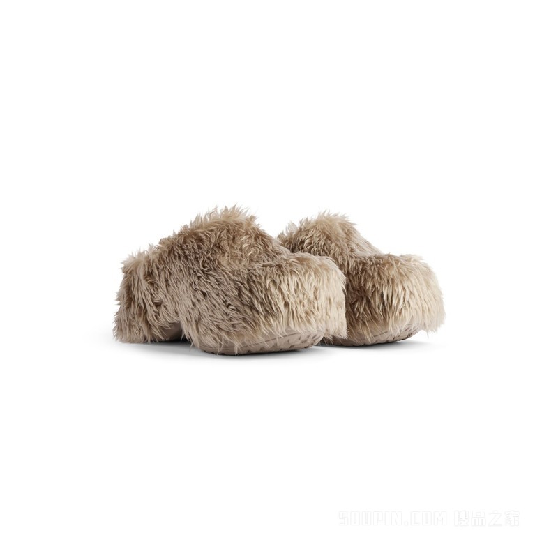 CROCS™人造毛皮穆勒鞋