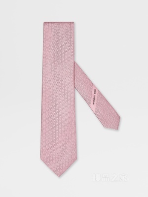 粉色天然桑蚕丝领带