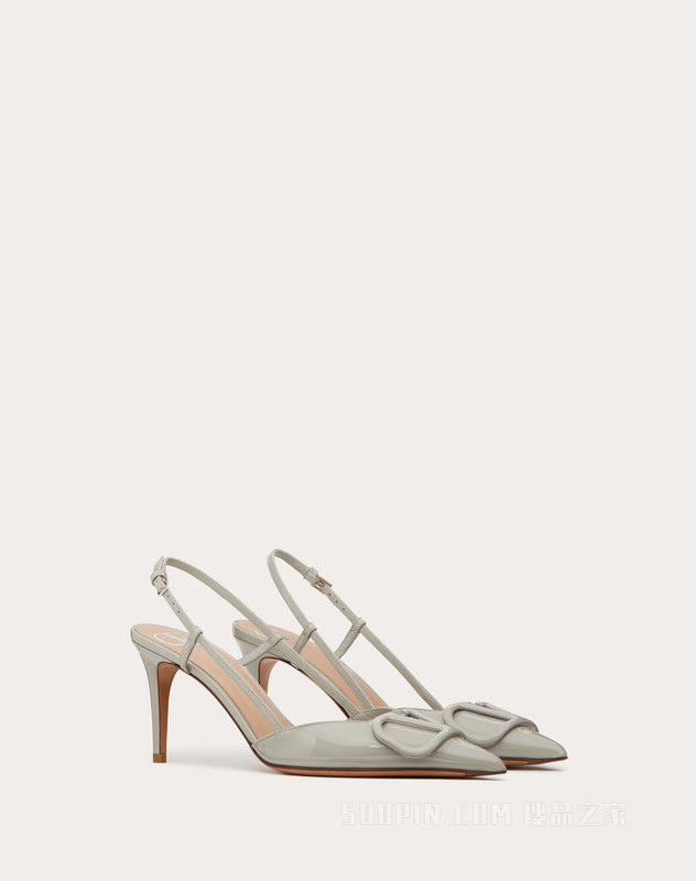 VALENTINO GARAVANI VLOGO SIGNATURE 装饰漆皮后系带高跟鞋