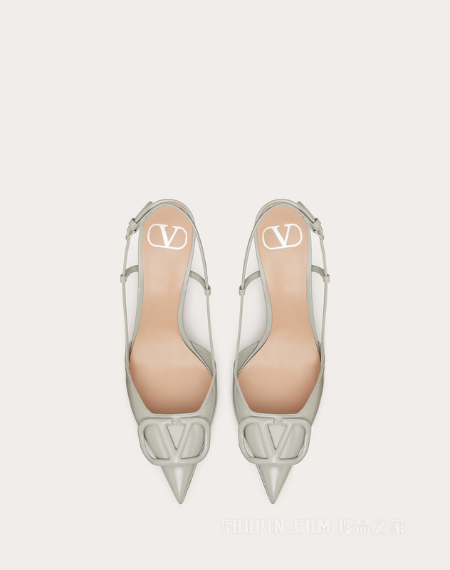 VALENTINO GARAVANI VLOGO SIGNATURE 装饰漆皮后系带高跟鞋