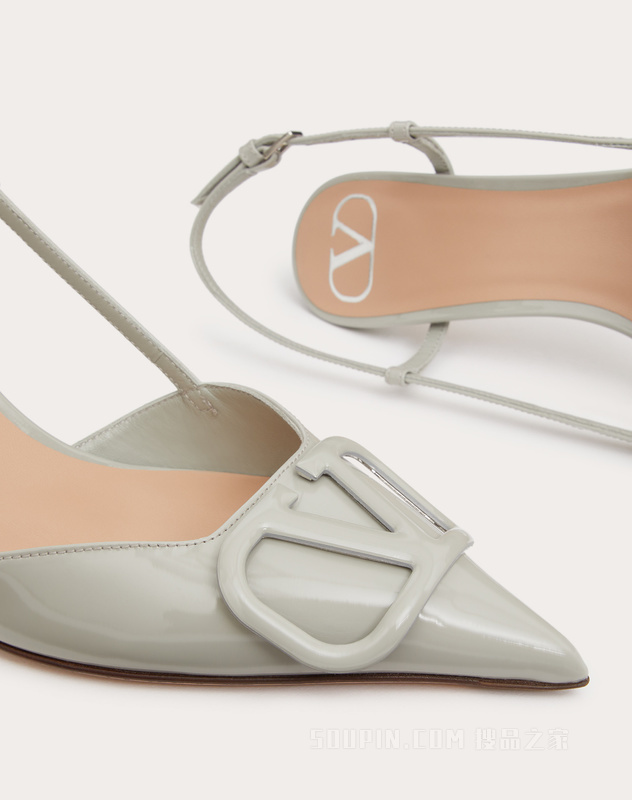 VALENTINO GARAVANI VLOGO SIGNATURE 装饰漆皮后系带高跟鞋
