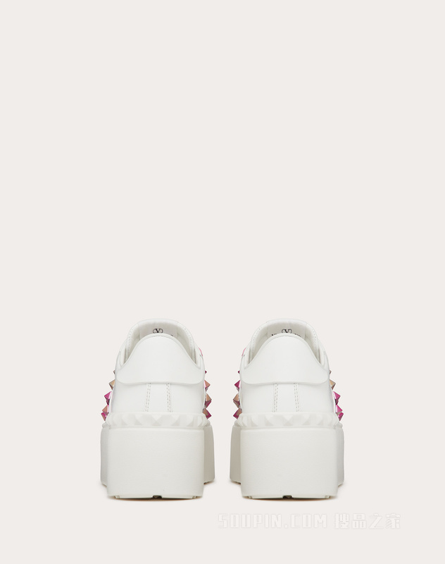 ROCKSTUD UNTITLED女士多色铆钉装饰小牛皮厚底运动鞋