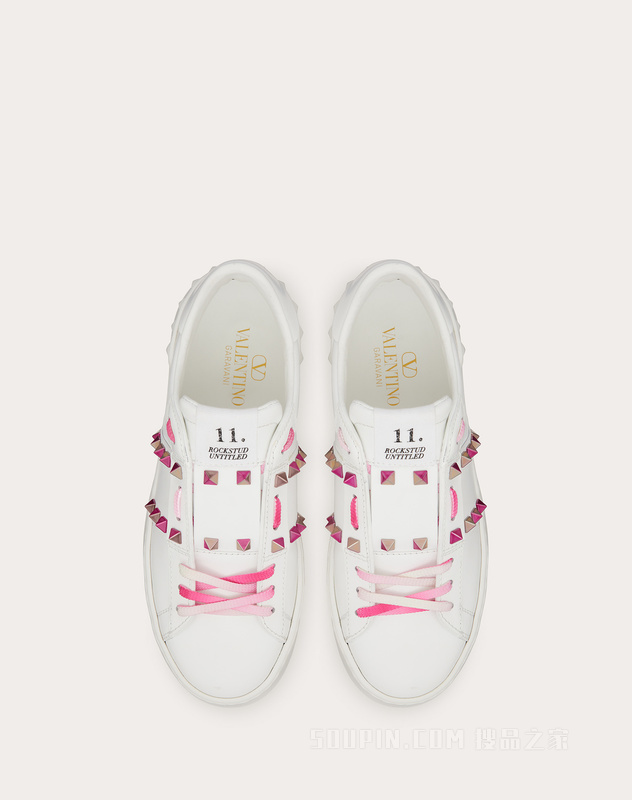 ROCKSTUD UNTITLED女士多色铆钉装饰小牛皮厚底运动鞋