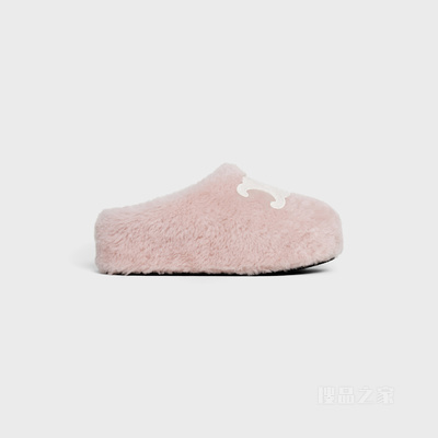 FUR羊毛革穆勒鞋 粉色-24PI