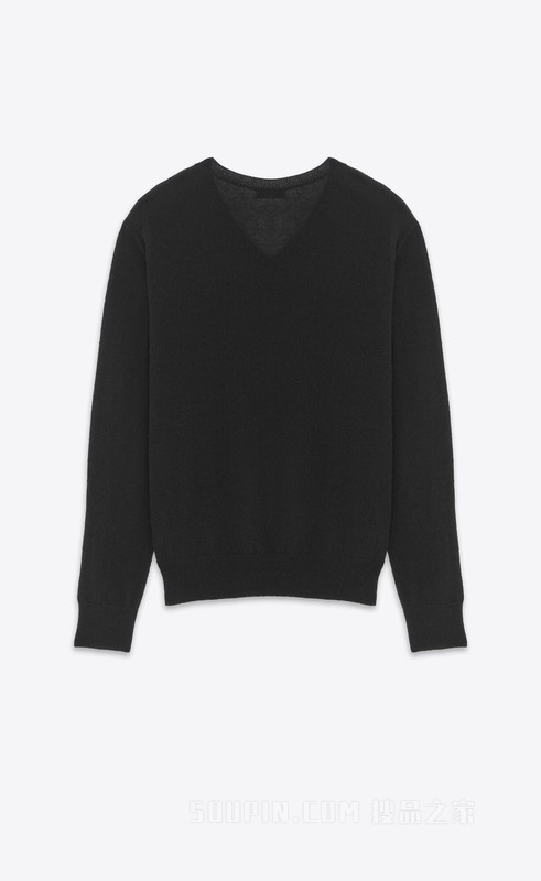 山羊绒和桑蚕丝V领毛衫