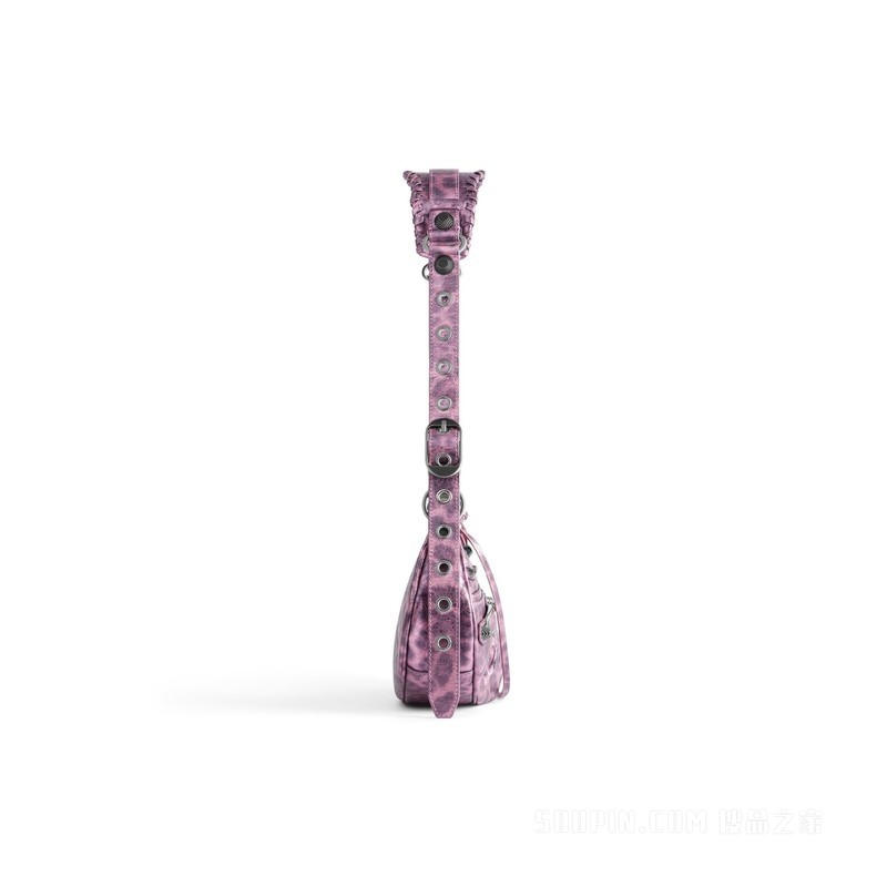 LE CAGOLE豹纹印花金属质感加小号肩背包