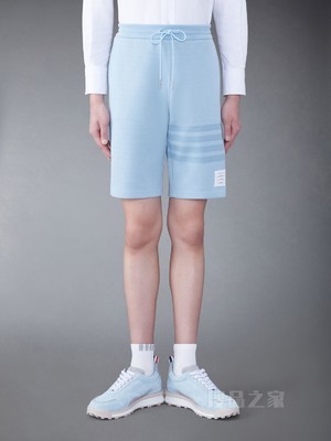 [早春新品]男士四条纹棉质针织运动短裤