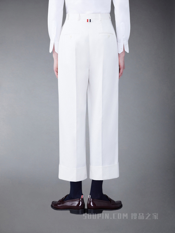 [早春新品]女士帆布高腰直筒裤