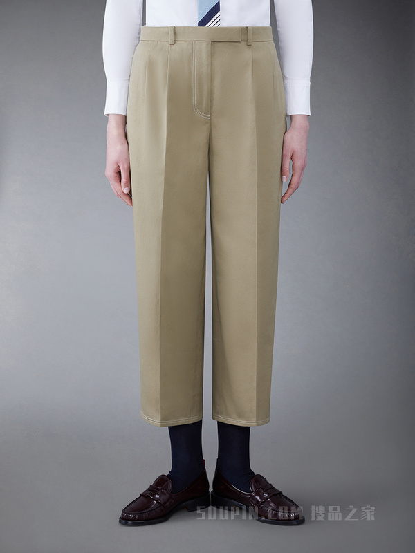 [早春新品]女士棉质斜纹宽松长裤