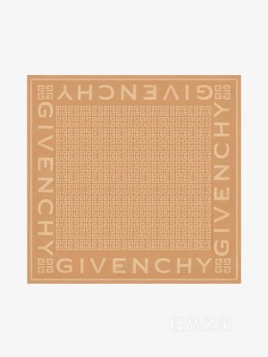 GIVENCHY 4G LOGO 丝质和羊毛大号披肩。