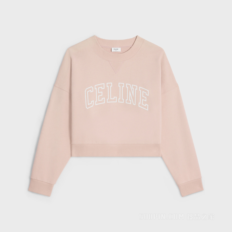 棉质抓绒宽松卫衣 Light Pink/White-24WH