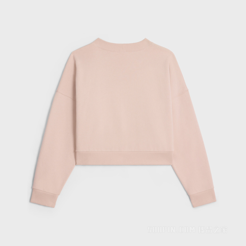 棉质抓绒宽松卫衣 Light Pink/White-24WH