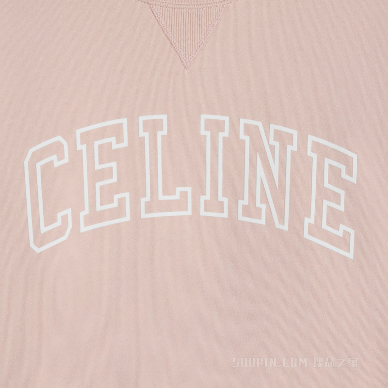 棉质抓绒宽松卫衣 Light Pink/White-24WH