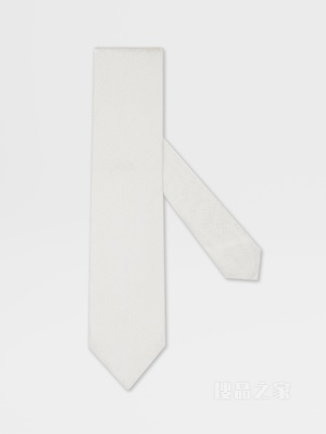 白色桑蚕丝领带