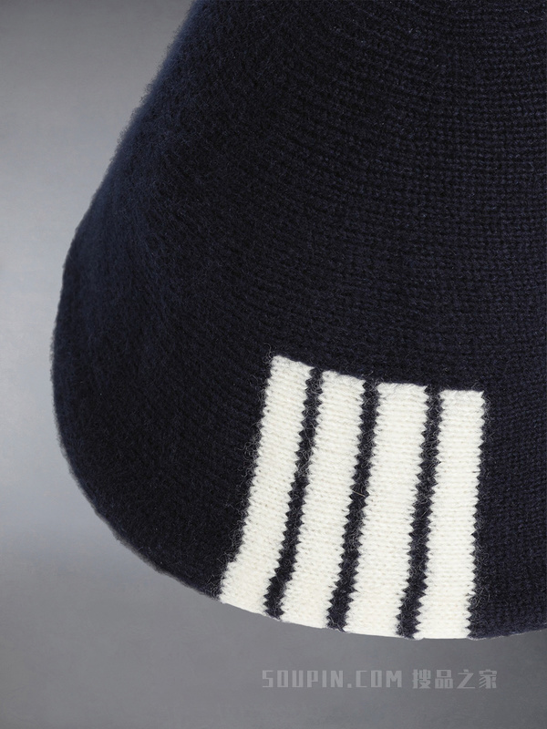 [年终折扣][礼物]四条纹丝绸羊绒针织渔夫帽