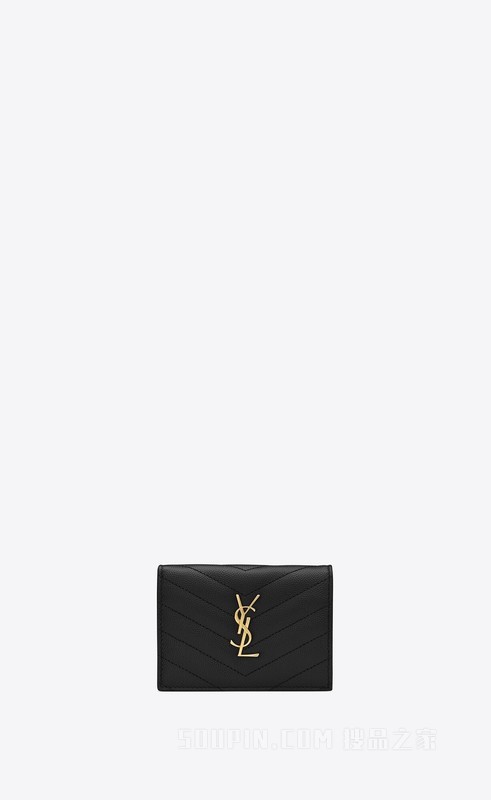 CASSANDRE SAINT LAURENT MATELASSÉ粒面压印皮革卡包