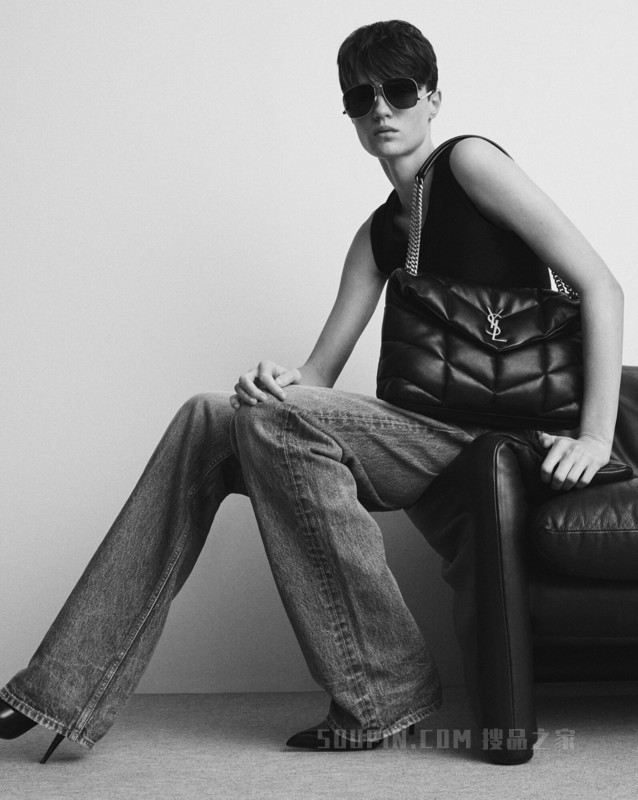 PUFFER中号绗缝纳帕皮革手袋