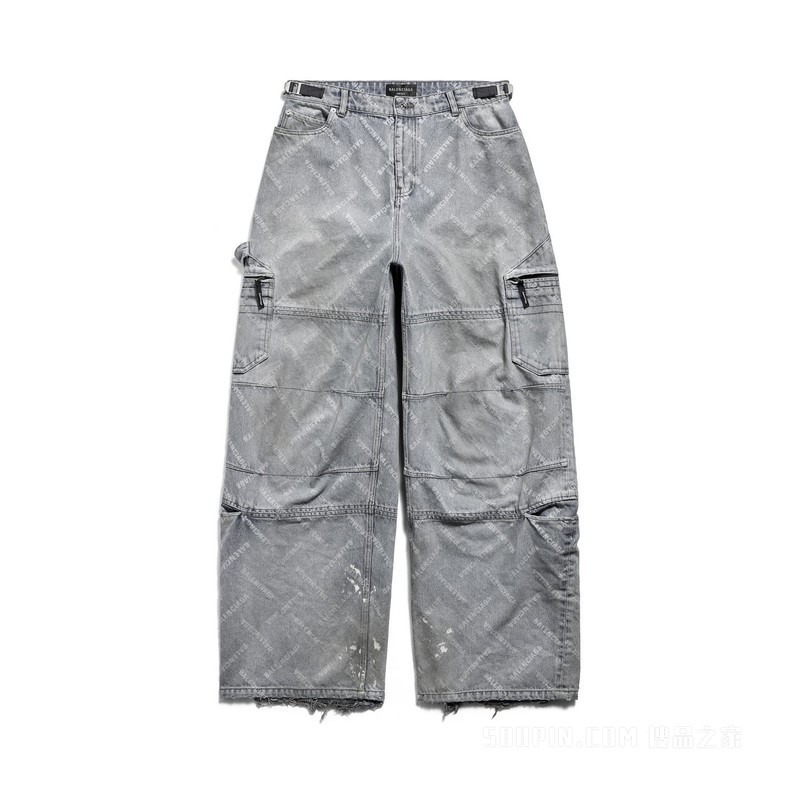 BAL DIAGONAL ALLOVER CARGO长裤