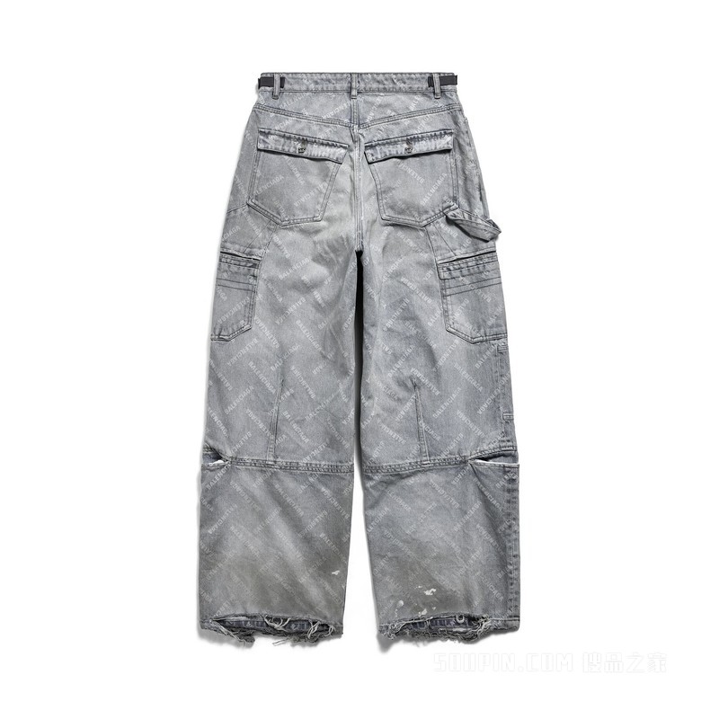BAL DIAGONAL ALLOVER CARGO长裤