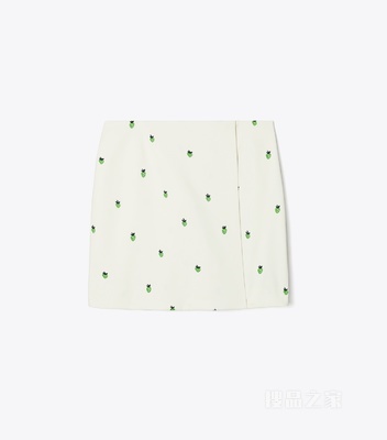 草莓印花斜纹网球裙 绿色