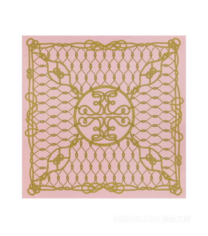 绳编Logo丝巾 粉色
