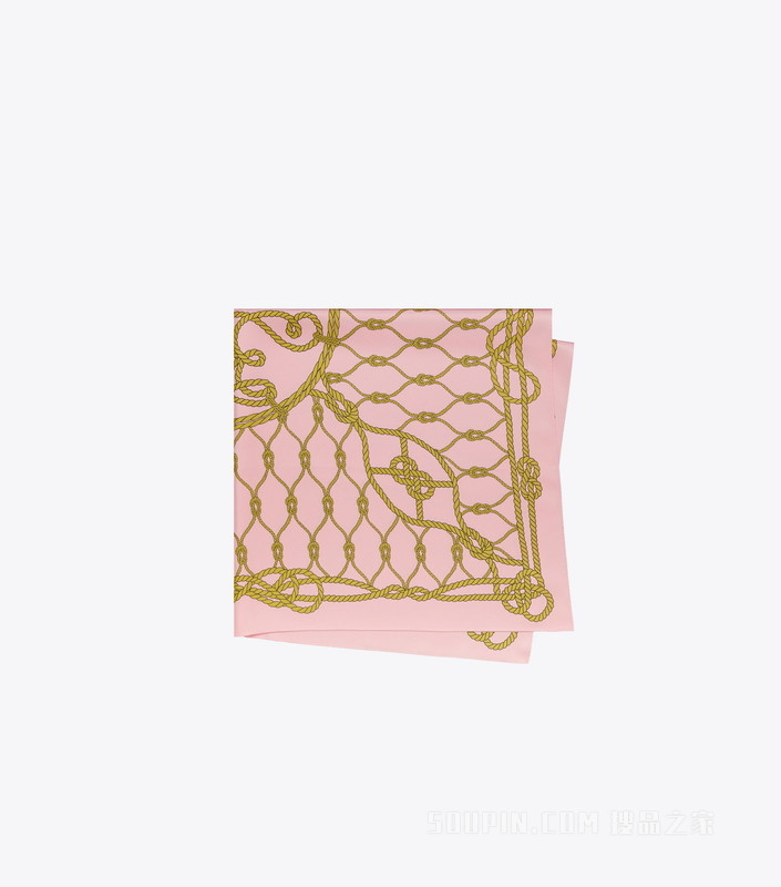 绳编Logo丝巾 粉色