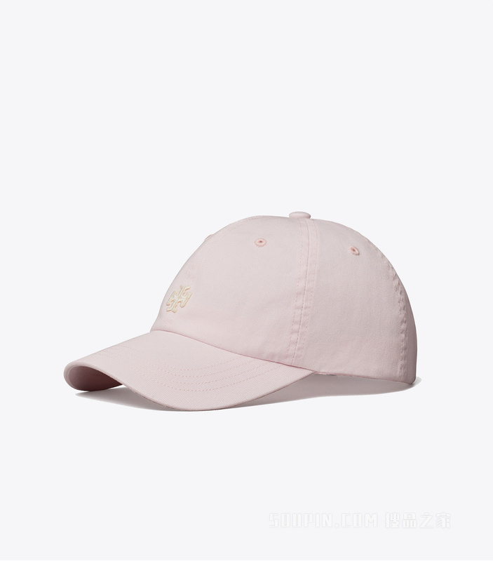 Logo 棒球帽 石粉色