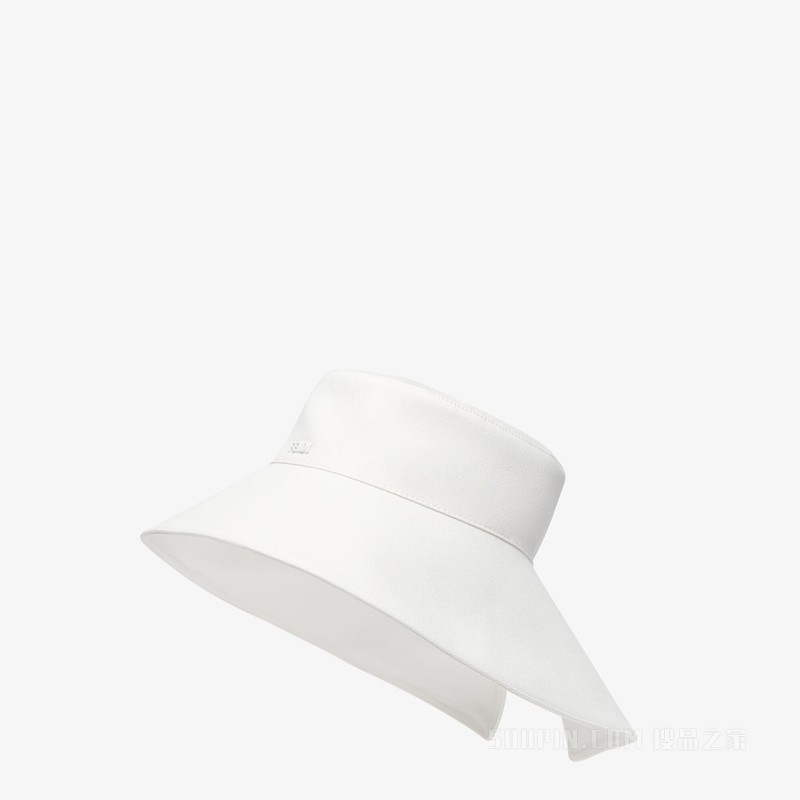 帽子 白色棉质钟形帽