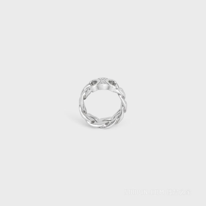 TRIOMPHE GOURMETTE铑银色饰面黄铜戒指 银色-36SI