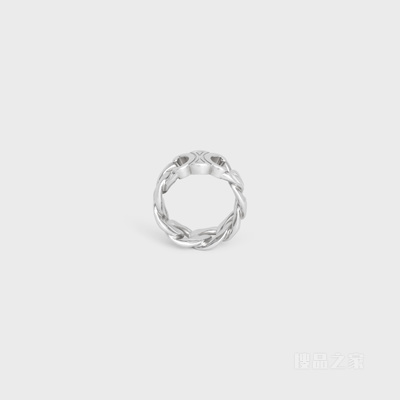 TRIOMPHE GOURMETTE铑银色饰面黄铜戒指 银色-36SI