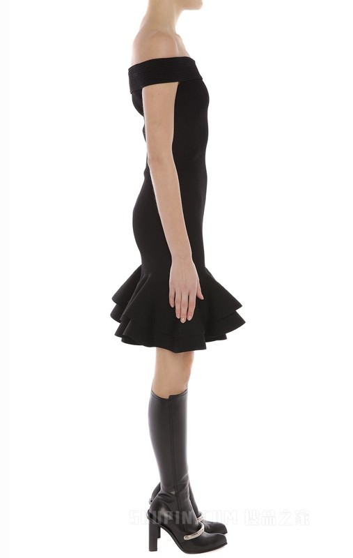 Off-The-Shoulder Knit Mini Dress