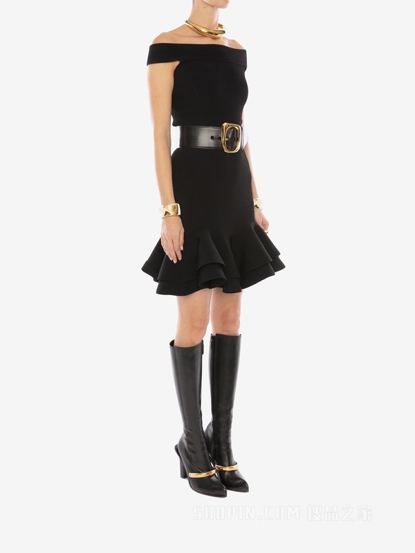Off-The-Shoulder Knit Mini Dress