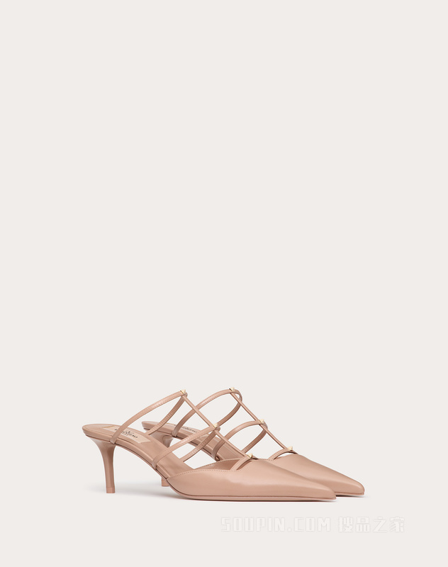 ROCKSTUD WISPY小牛皮穆勒鞋（鞋跟高6厘米）
