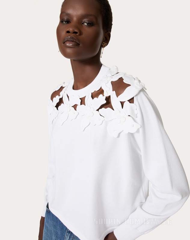 棉质立体堆花工艺卫衣