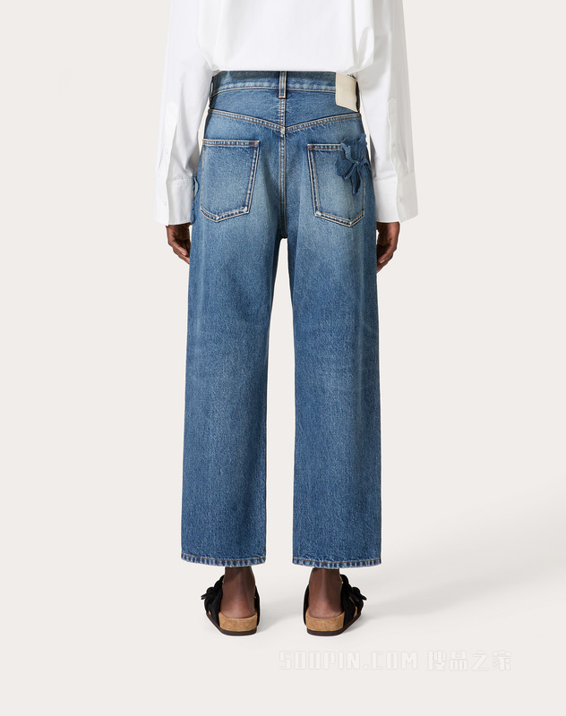 立体堆花工艺牛仔裤