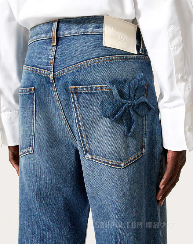 立体堆花工艺牛仔裤