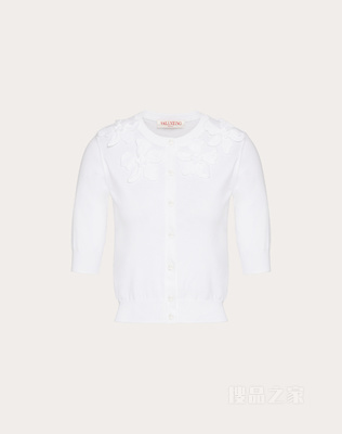 棉质府绸立体堆花工艺开衫