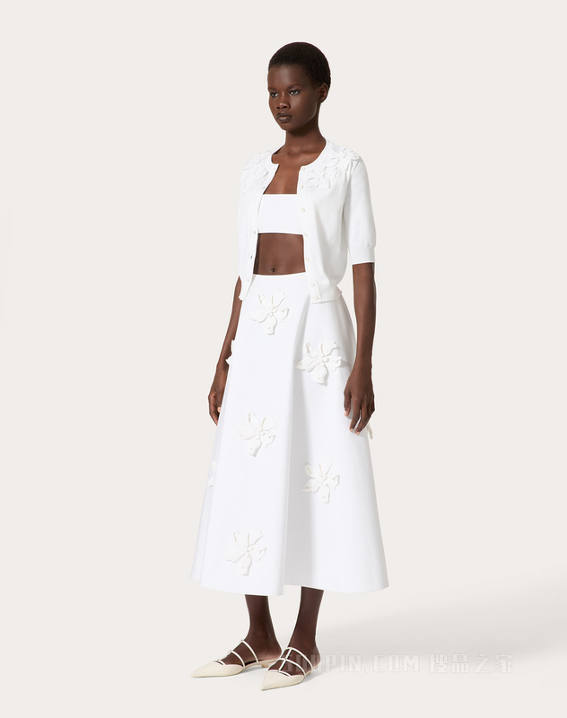 棉质府绸立体堆花工艺开衫