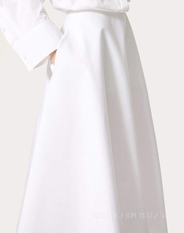 棉质府绸中长款迷笛长裙