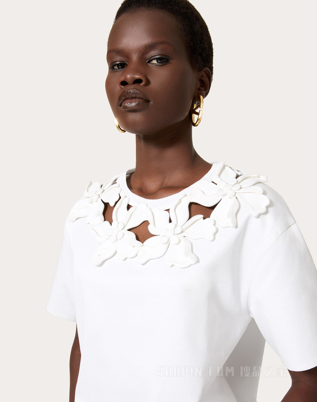 立体堆花工艺棉质T恤