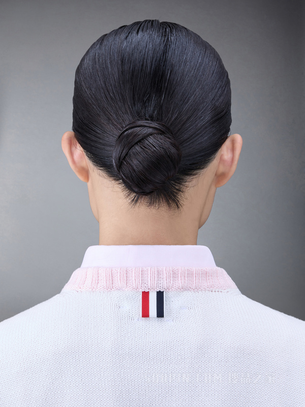 [早春新品]女士棉质四条纹圆领针织套头衫