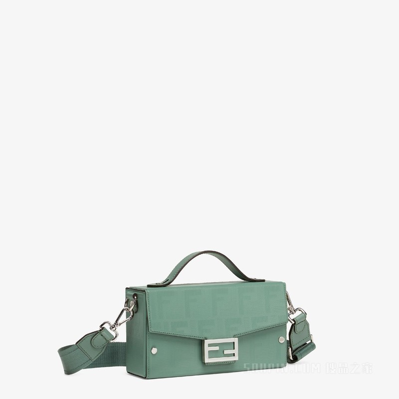FENDI Shadow Baguette Soft Trunk手袋 托斯卡纳绿皮革手袋