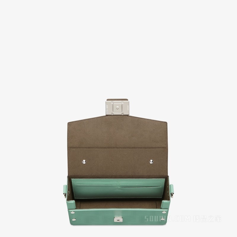 FENDI Shadow Baguette Soft Trunk手袋 托斯卡纳绿皮革手袋