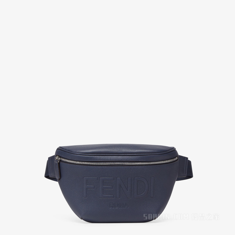 FENDI Roma腰包 深蓝色皮革腰包